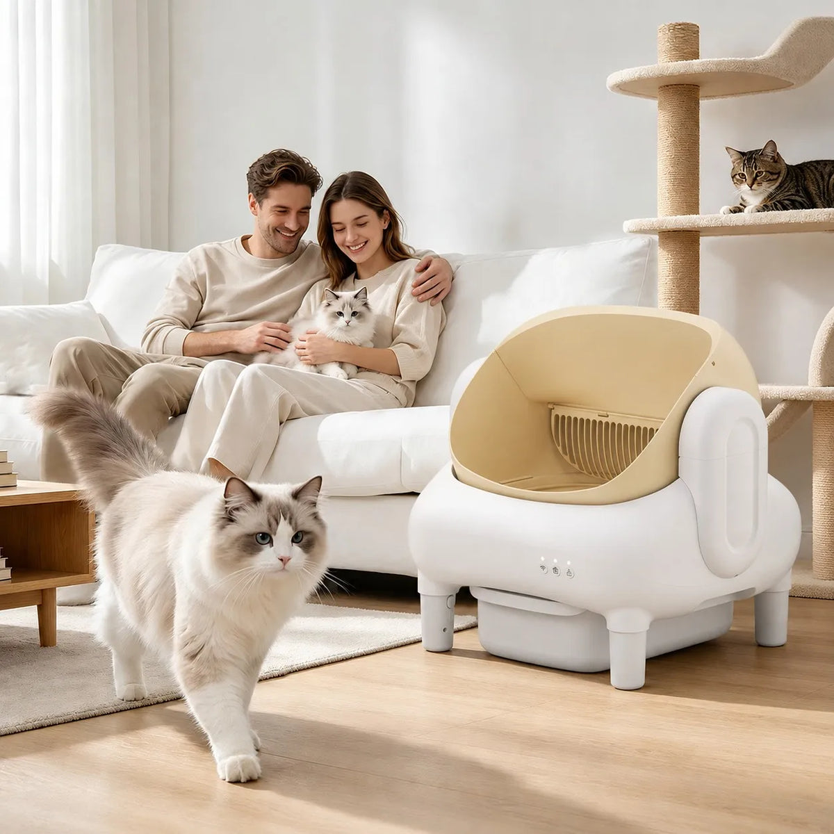 Automatic Smart Self Cleaning Cat Litter Box With App Control