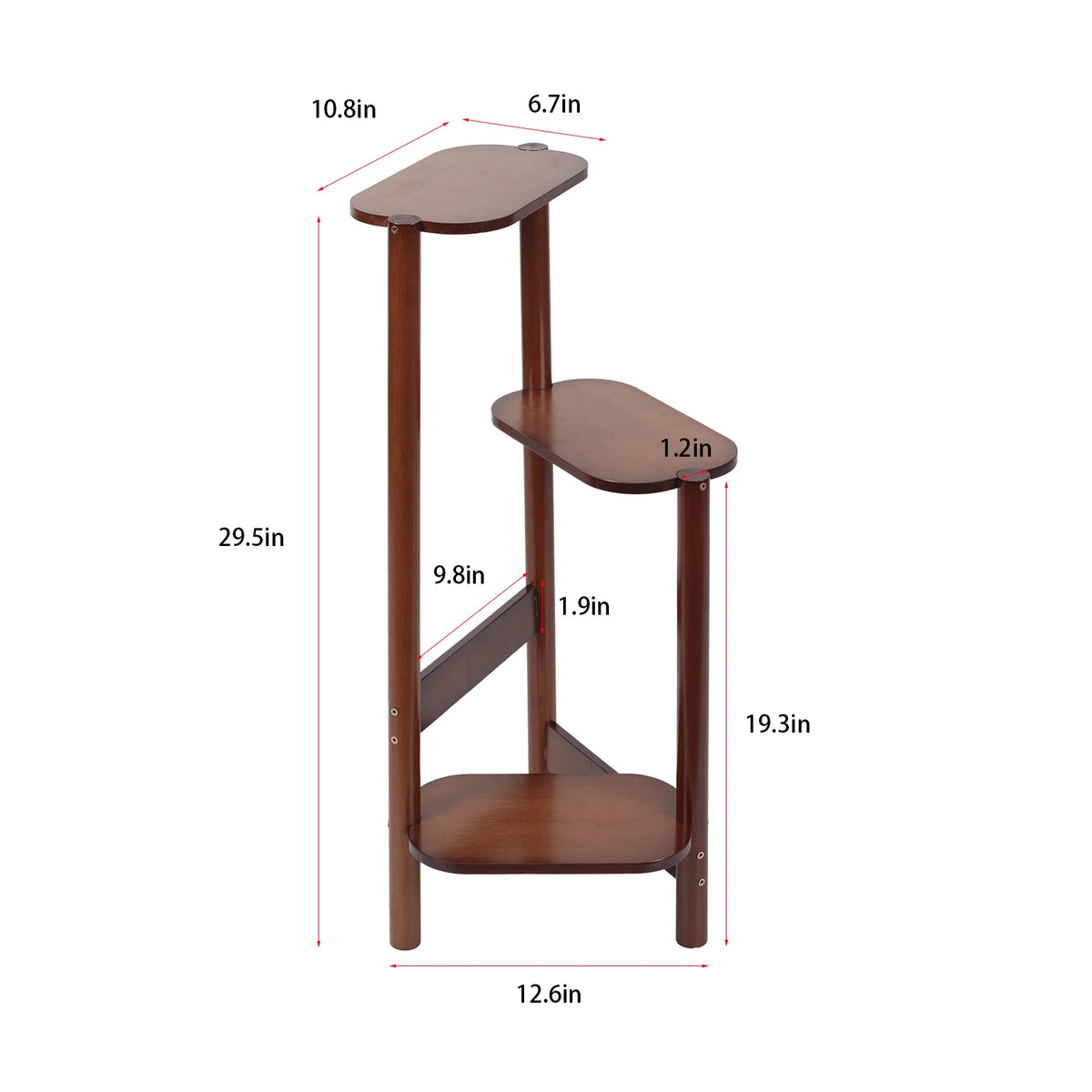 Three Tier Bamboo Plant Stand For Indoor Corner Display Rack