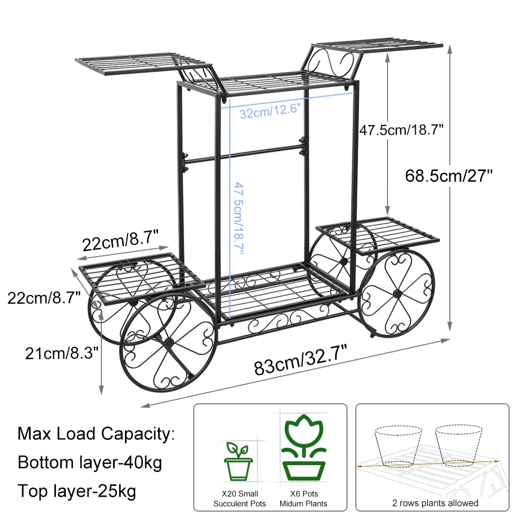 Bingopaw 6 Tier Metal Plant Stand Indoor Outdoor Display Rack