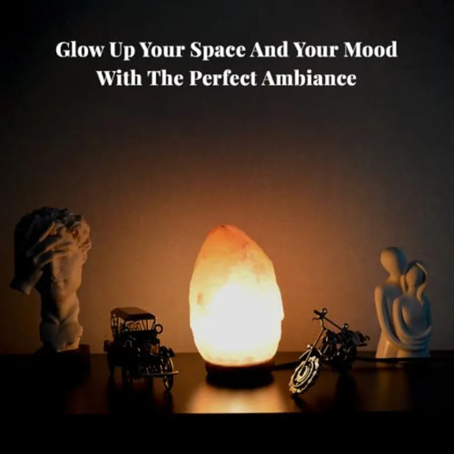 Natural Himalayan Pink Salt Crystal Lamp With Wooden Base
