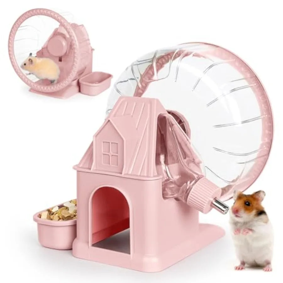 Quiet Four In One Hamster Exercise Wheel With Bowl And Hideout