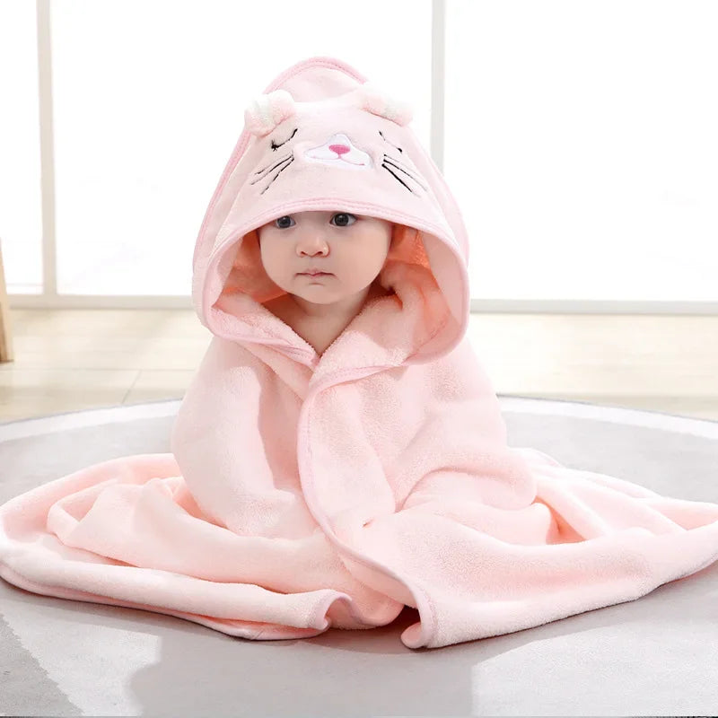 Soft Animal Hooded Baby Bath Towel For Gentle Warmth