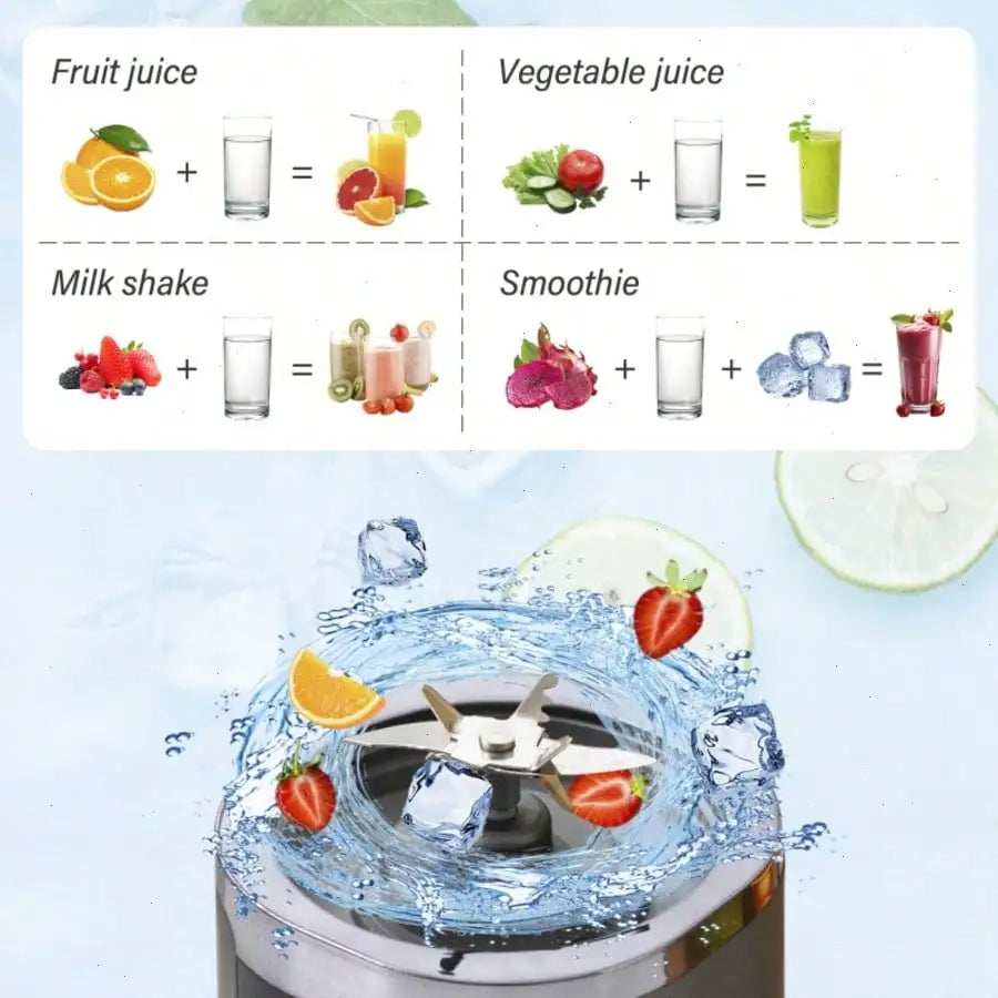 Portable Rechargeable Smoothie Blender With Durable Glass Mixing Cup