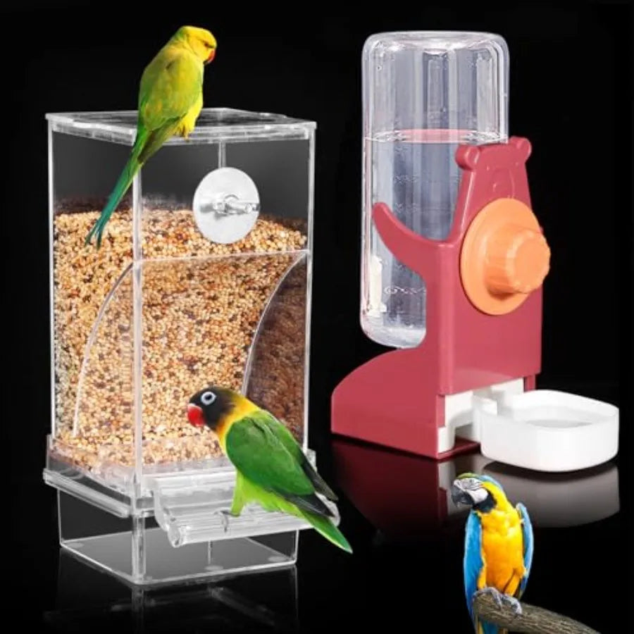 Two In One Spill Proof Bird Feeder And Water Dispenser
