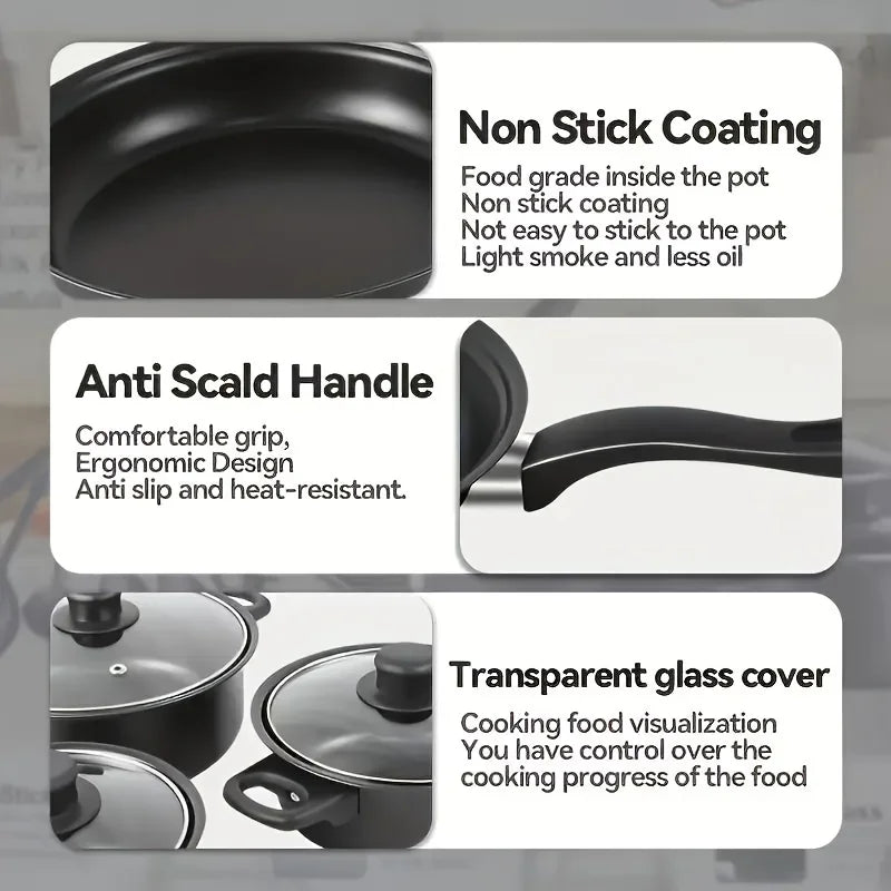 Aehome Nonstick Cookware Set With Utensils Induction Compatible Kitchen