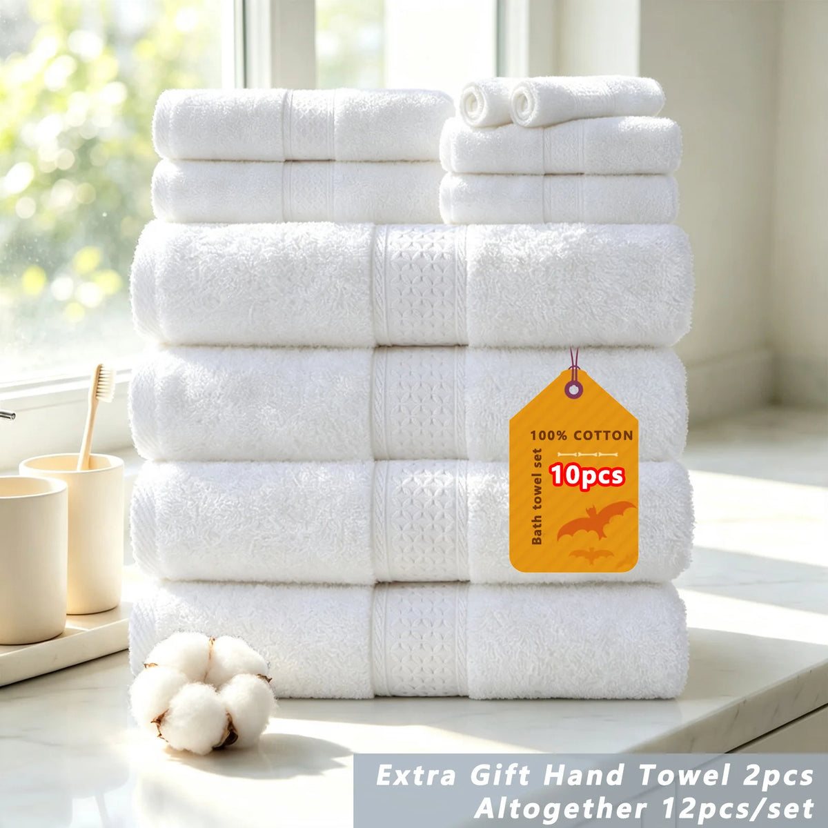 Soft Cotton Bath Towel Set With Quick Drying Water Absorption
