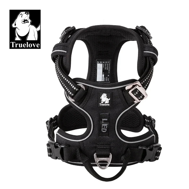 TrueLove Reflective Nylon Dog Harness Adjustable No Pull Design