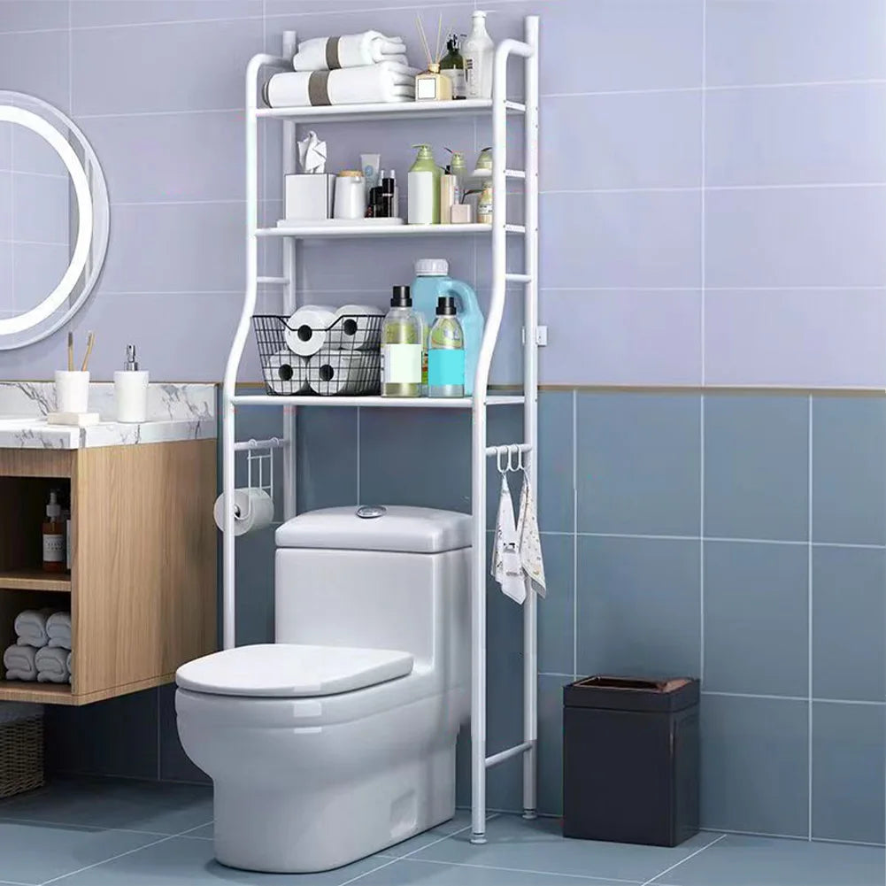 Studyset Freestanding Metal Over Toilet Shelf With Paper Holder