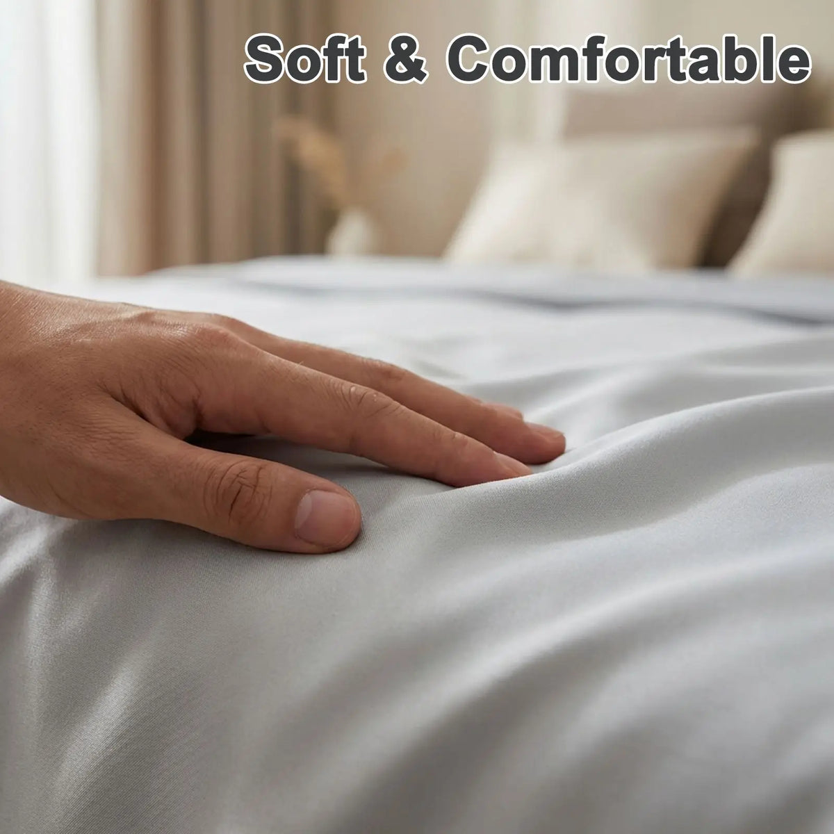 Soft Cotton Blend Bed Sheet And Pillowcase Set Jacquard Weave