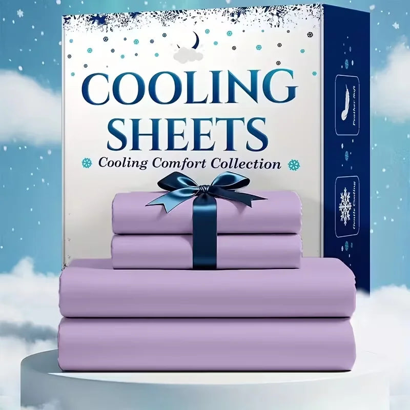 Breathable Bamboo Viscose Cooling Bed Sheet Set For Hot Sleepers