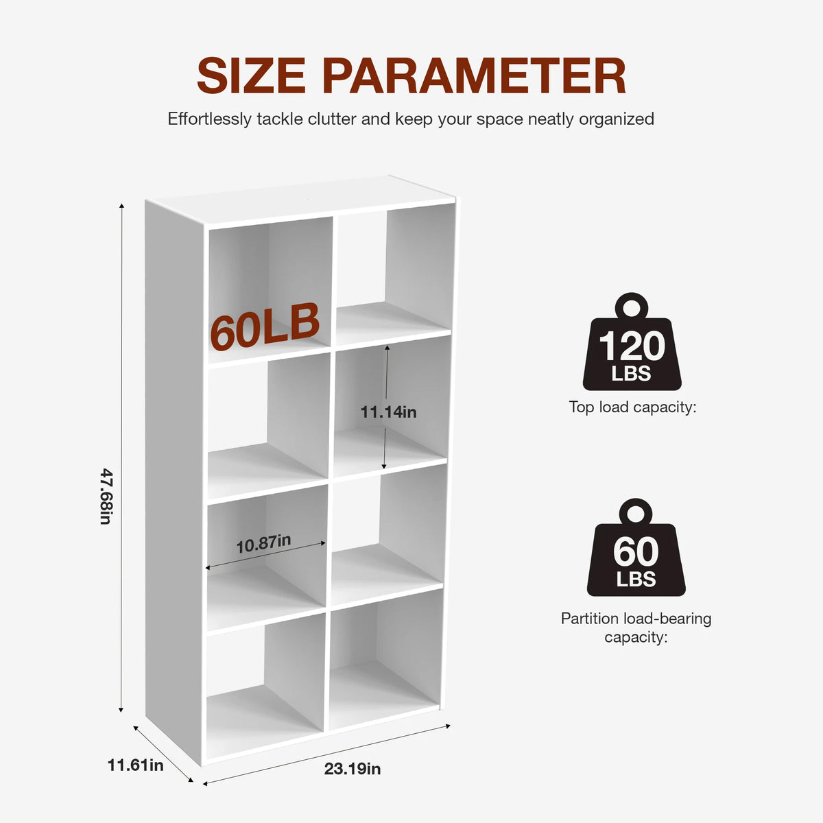 JHK Nine Cube Wooden Bookcase For Home Office Storage Display