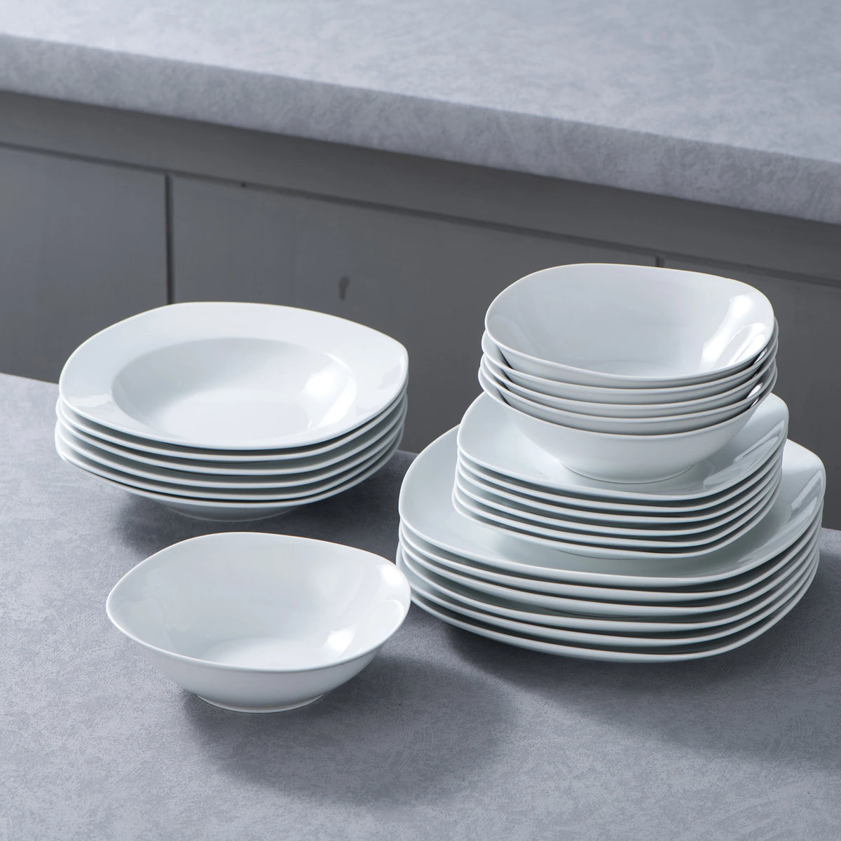 Malacasa Ceramic Porcelain Dinnerware Complete Tableware Set For Home