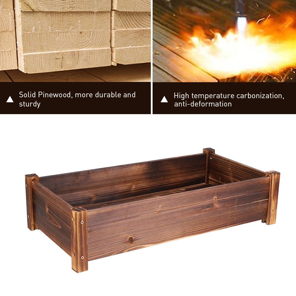 Spacious Pine Wood Garden Planter Box For Indoor And Outdoor