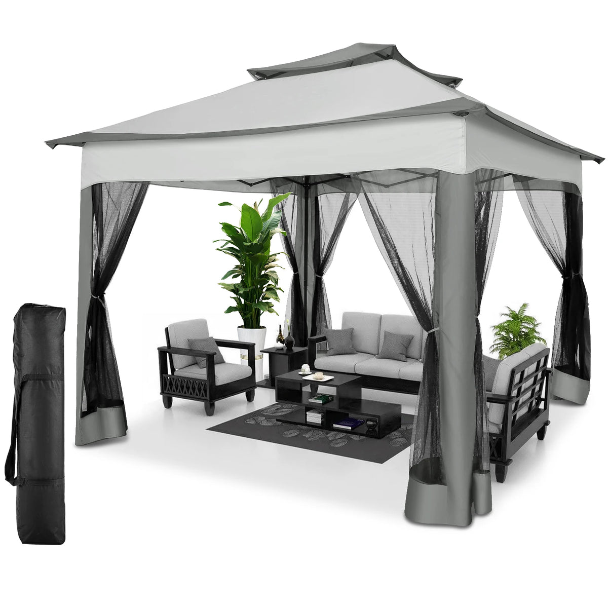 Tooluck Pop Up Gazebo Canopy With Premium Mosquito Netting