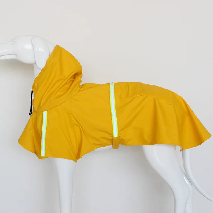 Waterproof Reflective Hooded Dog Raincoat with Windproof Cloak Style Fit