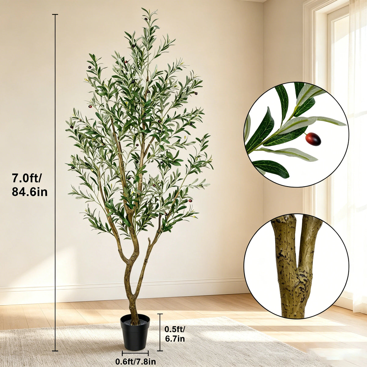 Olitree Artificial Olive Tree With Lifelike Leaves For Home Decor