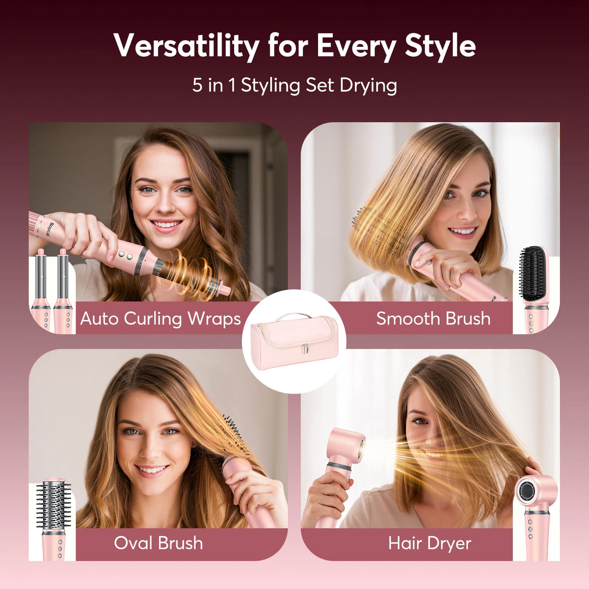 BOPCAL Five In One Air Wrap Multi Styler Dryer Brush