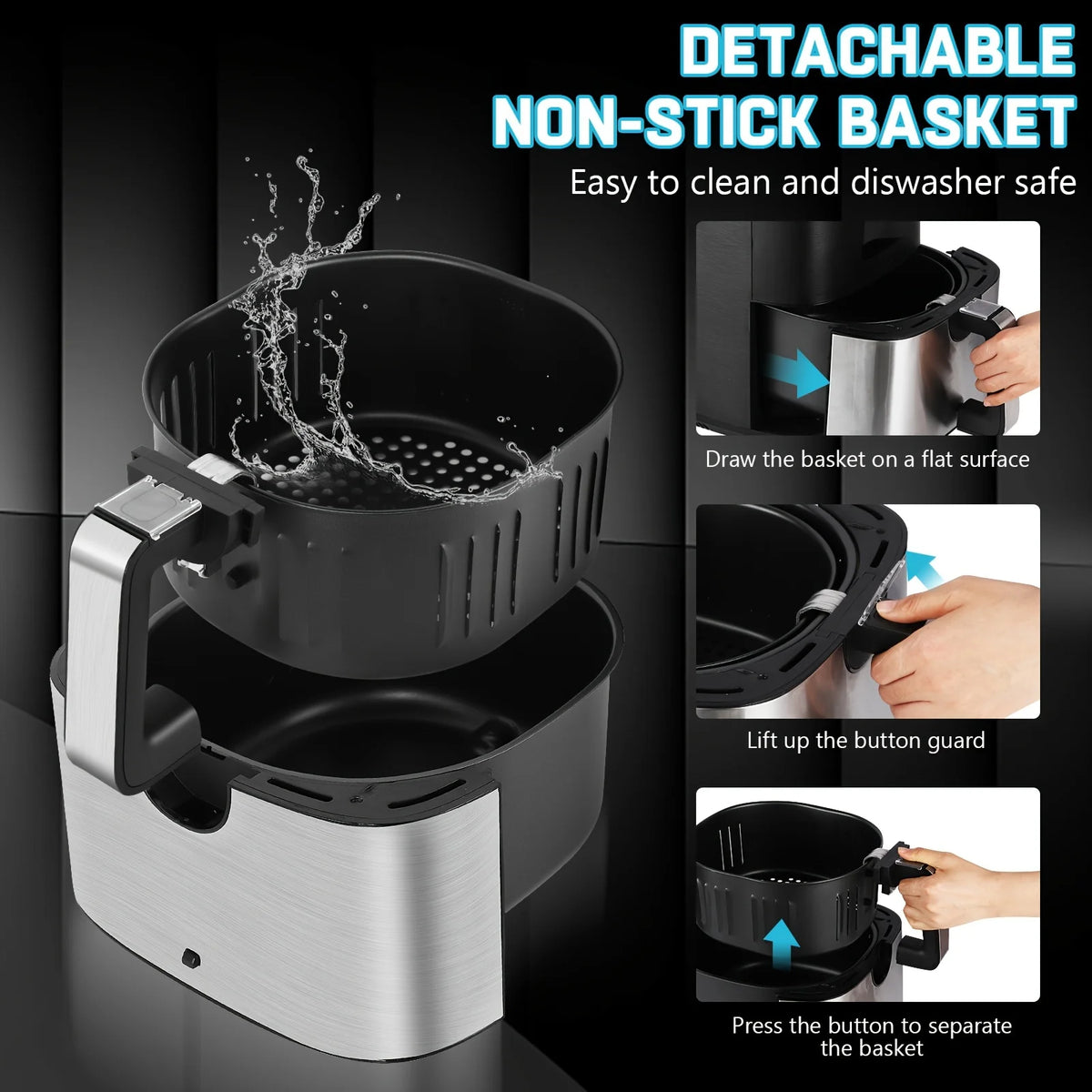 KitCook Digital Air Fryer With Eight Presets And Touch Screen