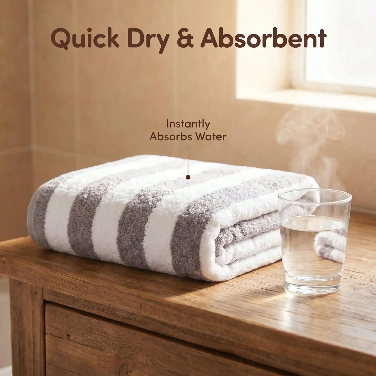 Soft Fluffy Quick Drying Bath Towel for Home and Travel