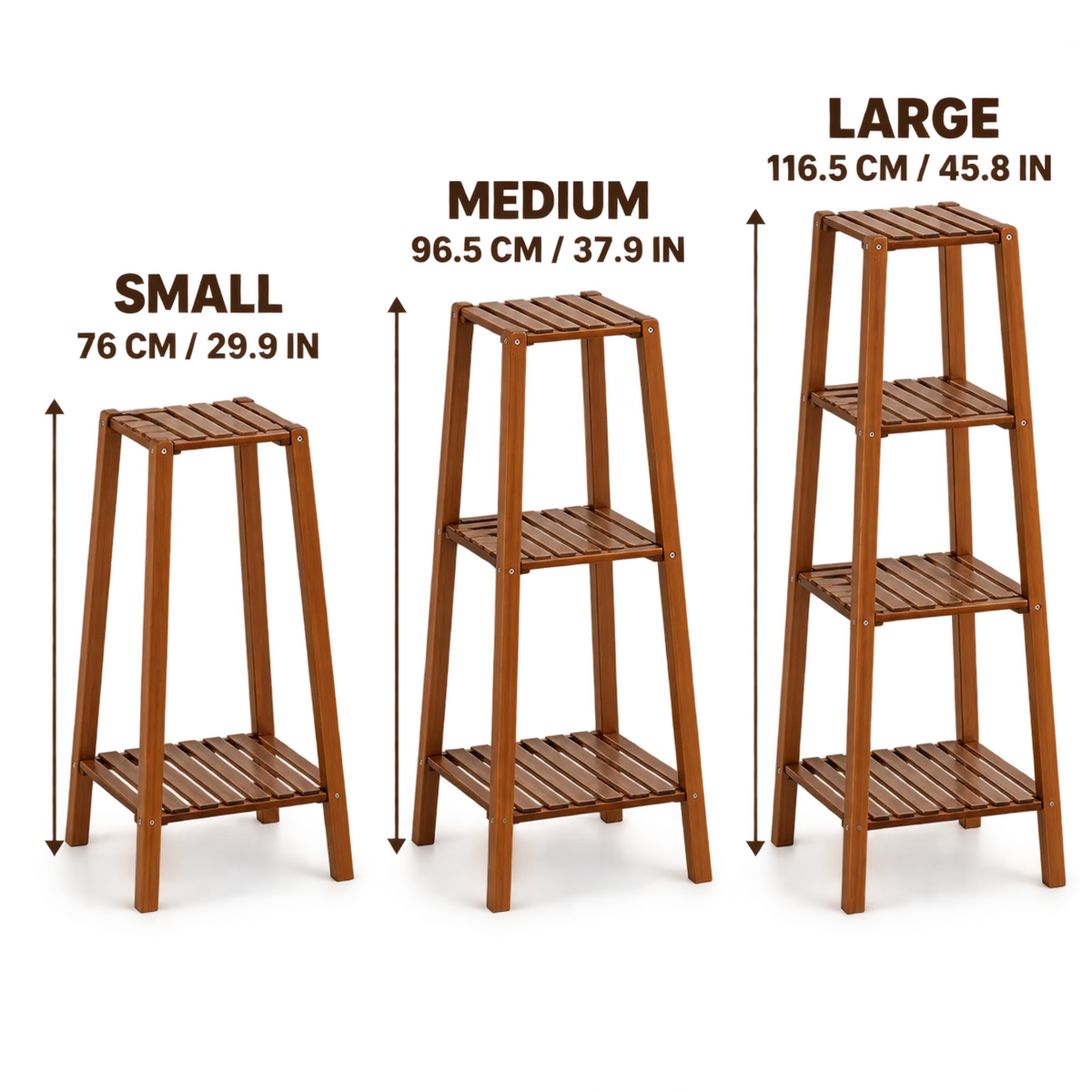 Wisfor Bamboo Multi Tier Plant Stand for Indoor Outdoor Display