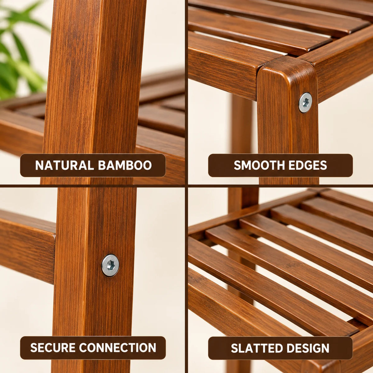 Wisfor Bamboo Multi Tier Plant Stand for Indoor Outdoor Display