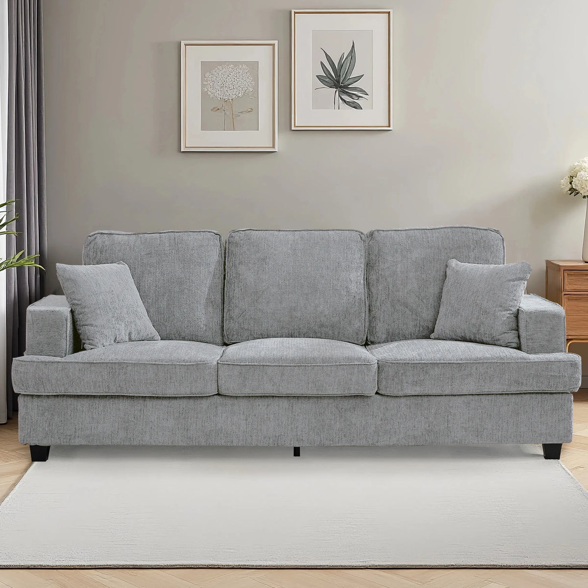 Modern Chenille Cloud Sofa With Extra Comfortable Soft Seats
