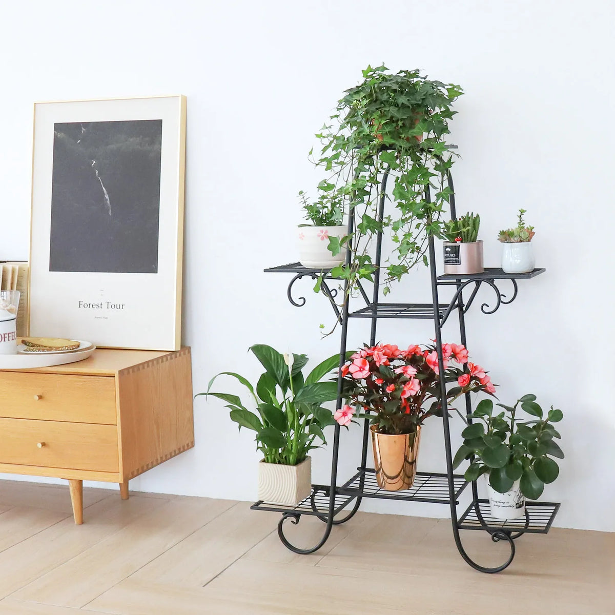Bingopaw Seven Tier Metal Plant Shelf Display Rack Home Garden