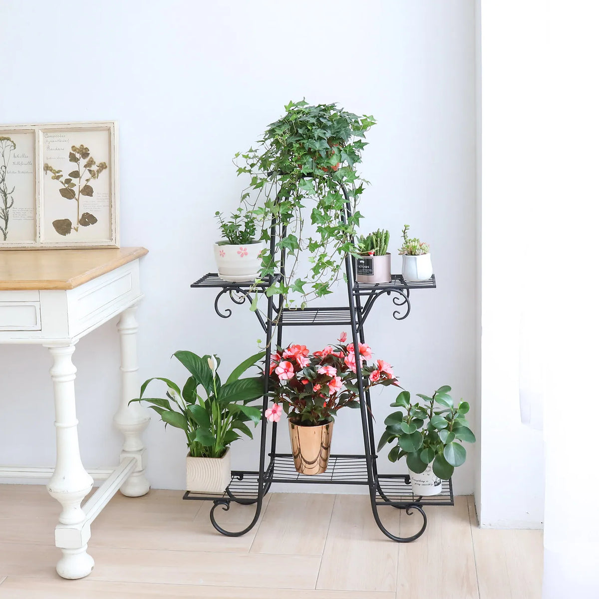 Bingopaw Seven Tier Metal Plant Shelf Display Rack Home Garden