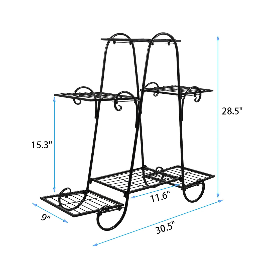 BINGOPAW Durable Metal Plant Stand Display Rack For Indoor Outdoor