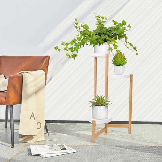 Bingopaw Three Tier Bamboo Plant Stand Display Rack