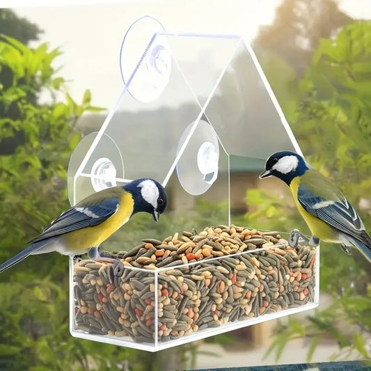 Transparent Window Bird Feeder Suction Cups Wild Birds Acrylic Design