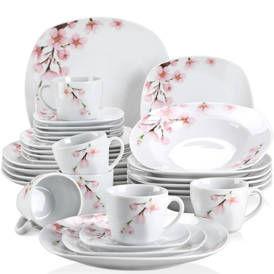 Malacasa 30 Piece Porcelain Floral Dinnerware Set For Six