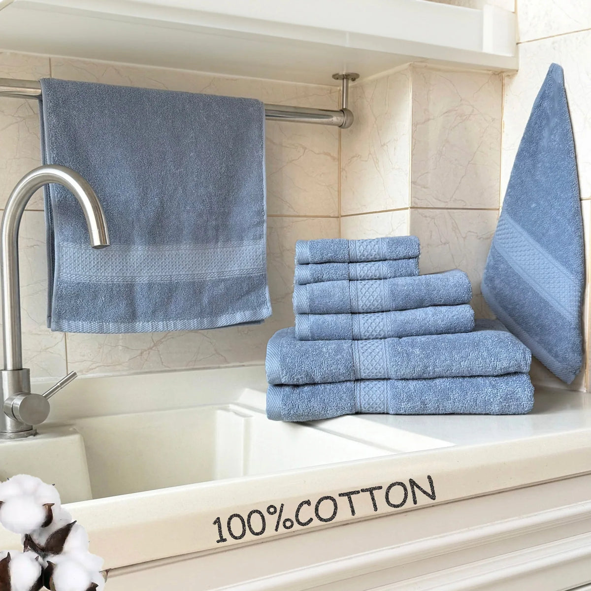 Soft Cotton Bath Towel Set With Quick Drying Water Absorption