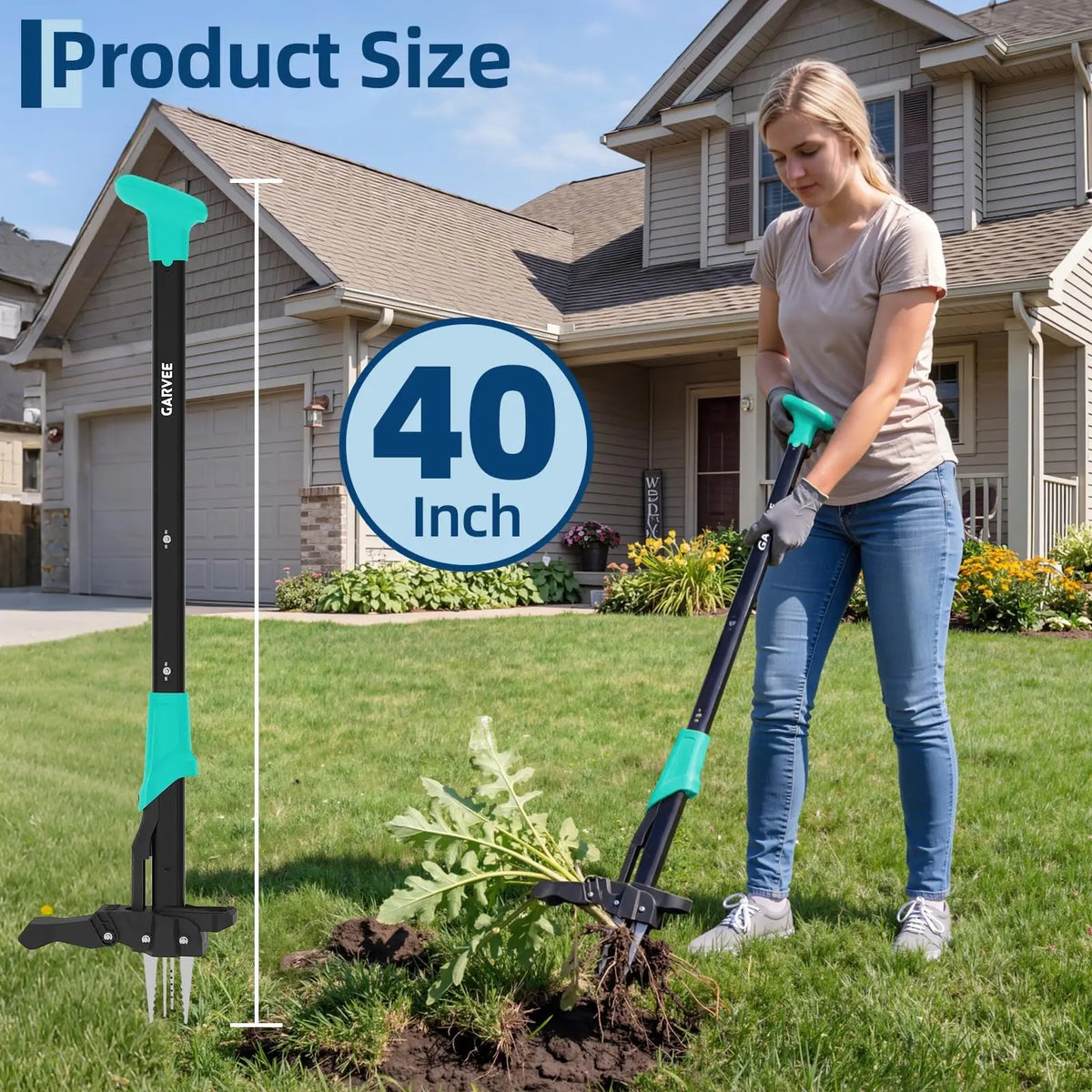 Long Handle Stand Up Weed Puller With Easy Eject Pedal