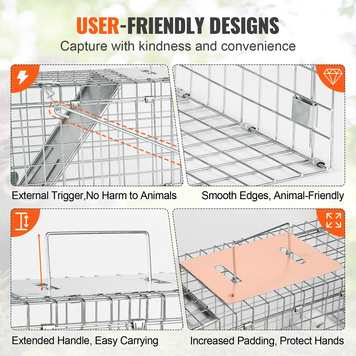 SucceBuy Humane Live Animal Cage Trap For Cats And Wildlife