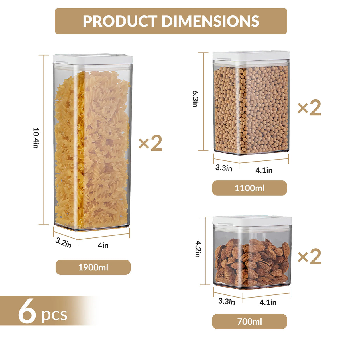 Kitchen Airtight Food Storage Containers With Flip Lids