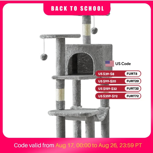 JHK Multi Level Indoor Cat Tree With Sisal Scratching Posts
