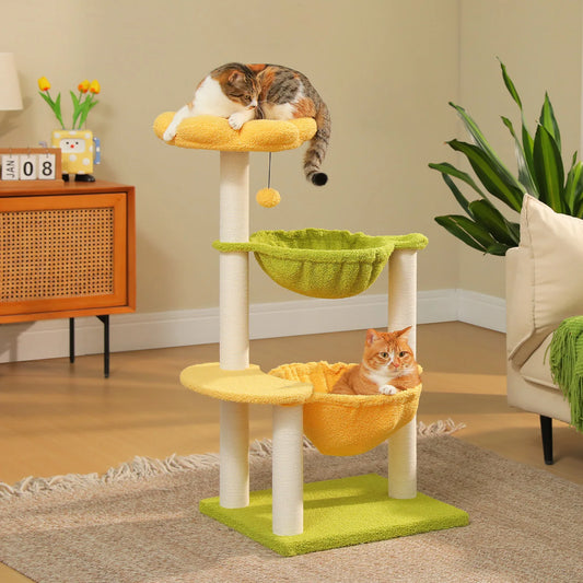 PAWZ Road Flower Cat Tree with Sisal Scratching Posts and Hammocks