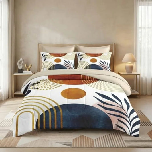 Mid Century Modern 7 Piece Jacquard Comforter Bedding Set
