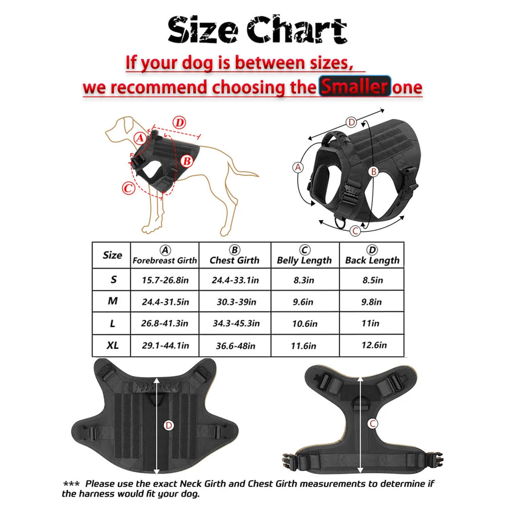 Petravel Tactical Dog Harness With Padded Quick Release Design