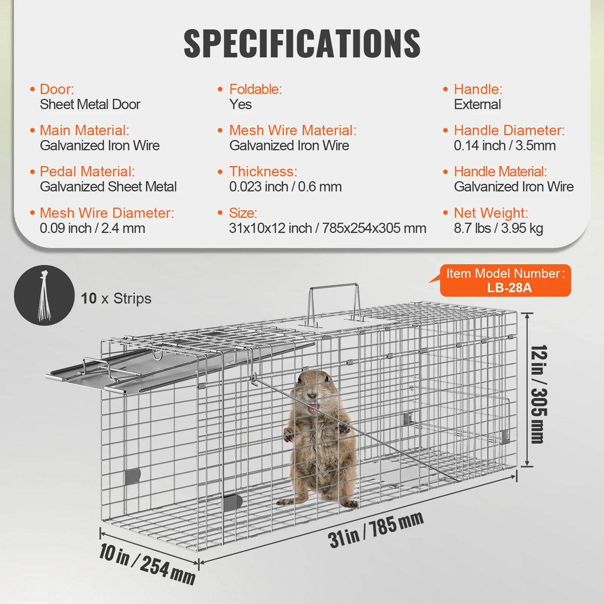 SucceBuy Humane Live Animal Cage Trap For Cats And Wildlife