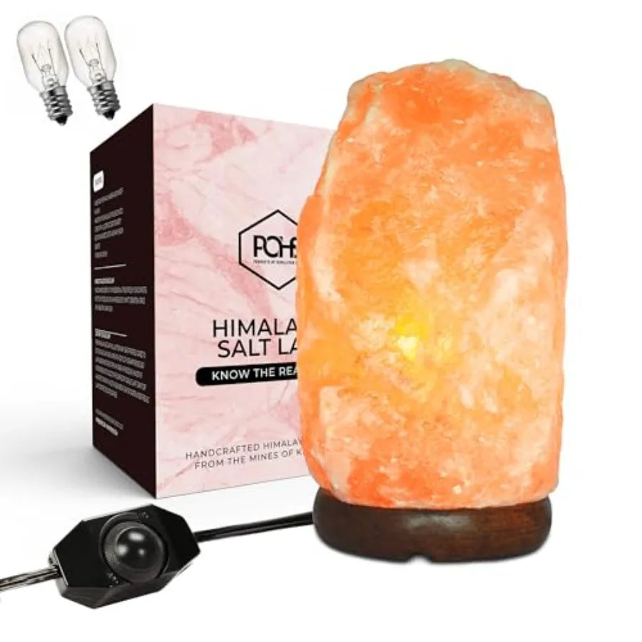 Natural Himalayan Pink Salt Crystal Lamp With Wooden Base