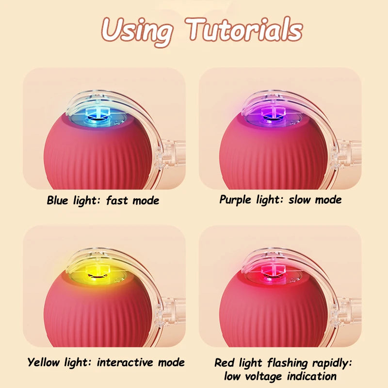 Automatic Rechargeable Rolling Ball Pet Toy For Cats And Dogs