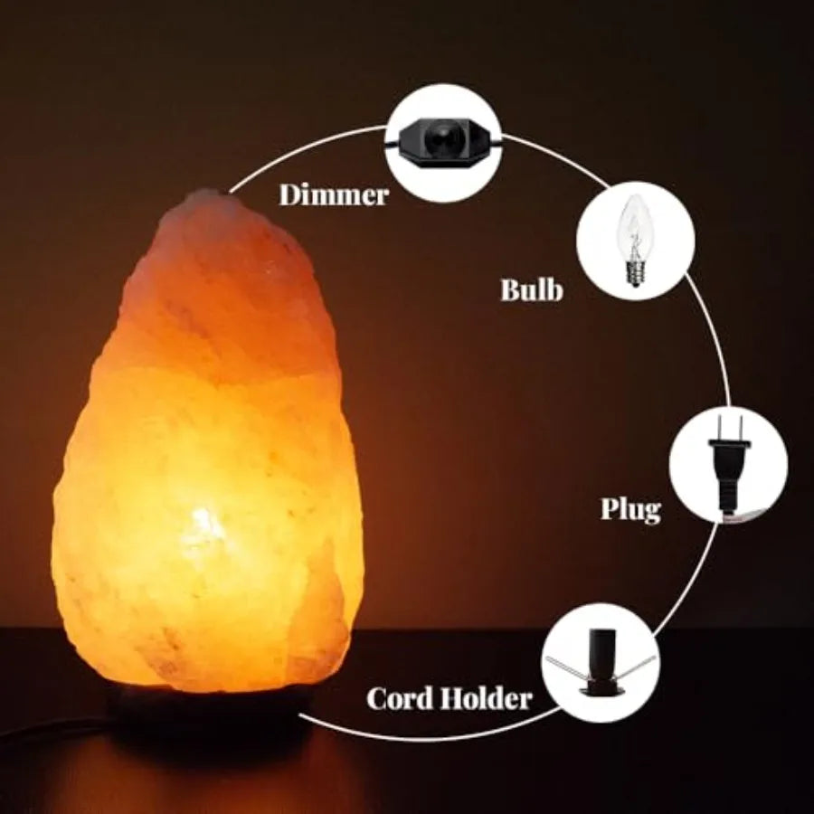 Natural Himalayan Pink Salt Crystal Lamp With Wooden Base