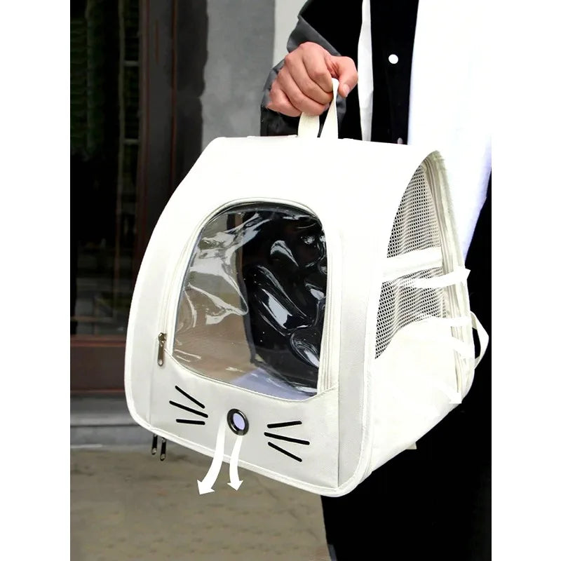 Breathable Transparent Pet Backpack Carrier With Shoulder Strap For Travel