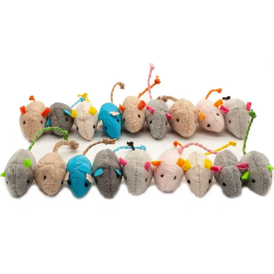 Premium Plush Catnip Filled Mice Toys For Indoor Cats