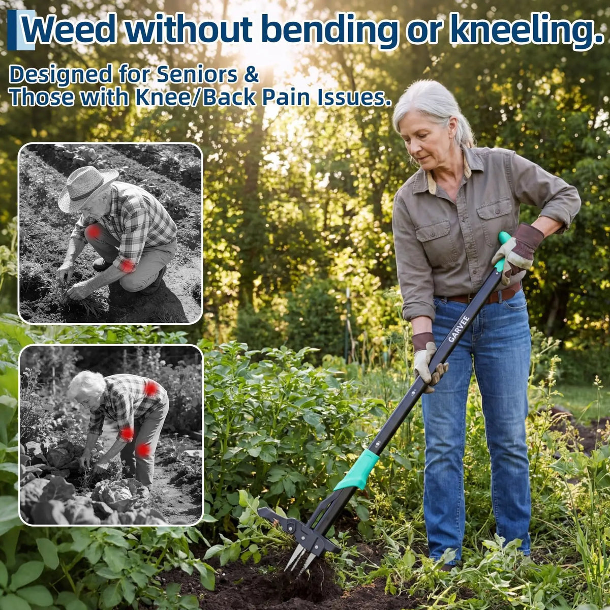 Long Handle Stand Up Weed Puller With Easy Eject Pedal