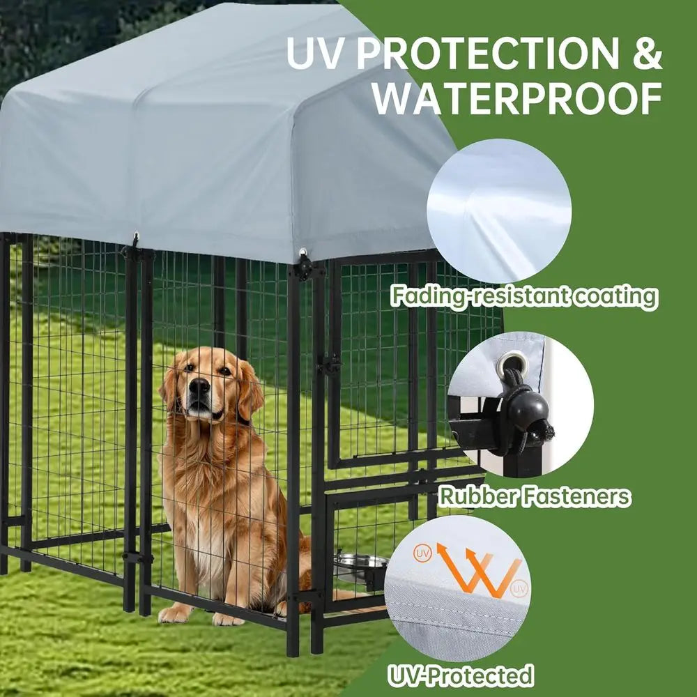 Heavy Duty Steel Outdoor Dog Kennel With Secure Lock