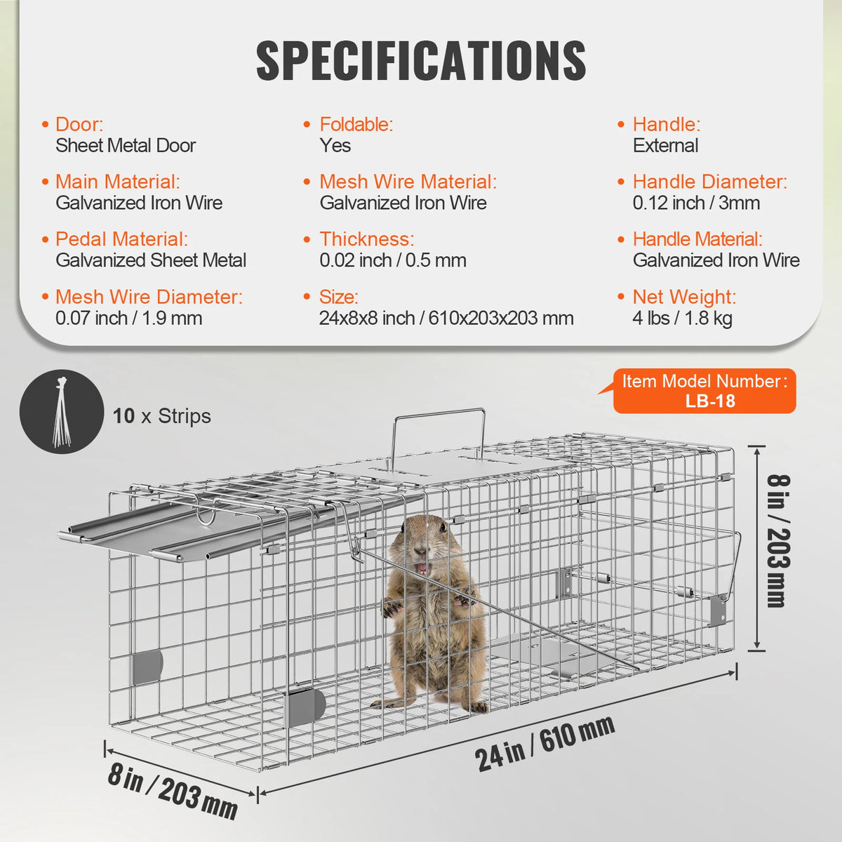 SucceBuy Humane Live Animal Cage Trap For Cats And Wildlife