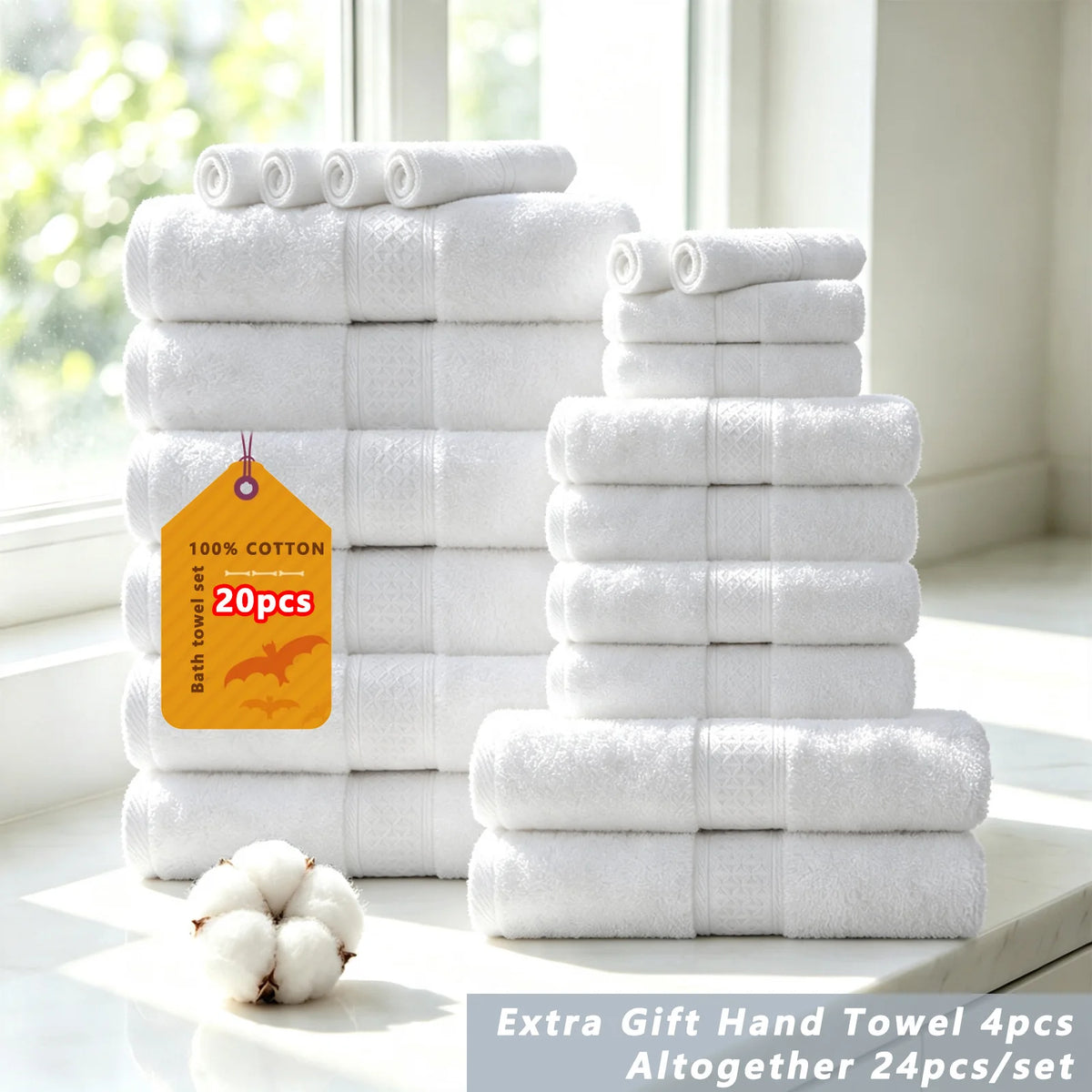 Soft Cotton Bath Towel Set With Quick Drying Water Absorption